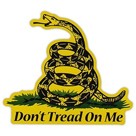Magnetic Bumper Sticker - Don't Tread On Me - Gadsden Flag, Coiled Snake, 2nd Amendment, Gun Rights - 5" x 4.25"