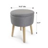Humble Crew Upholstered Round Storage Ottoman with Tray, Velvet Grey