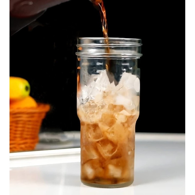 ASANMEYO 2 Pcs 24 oz Glass Cups With Bamboo Lids
