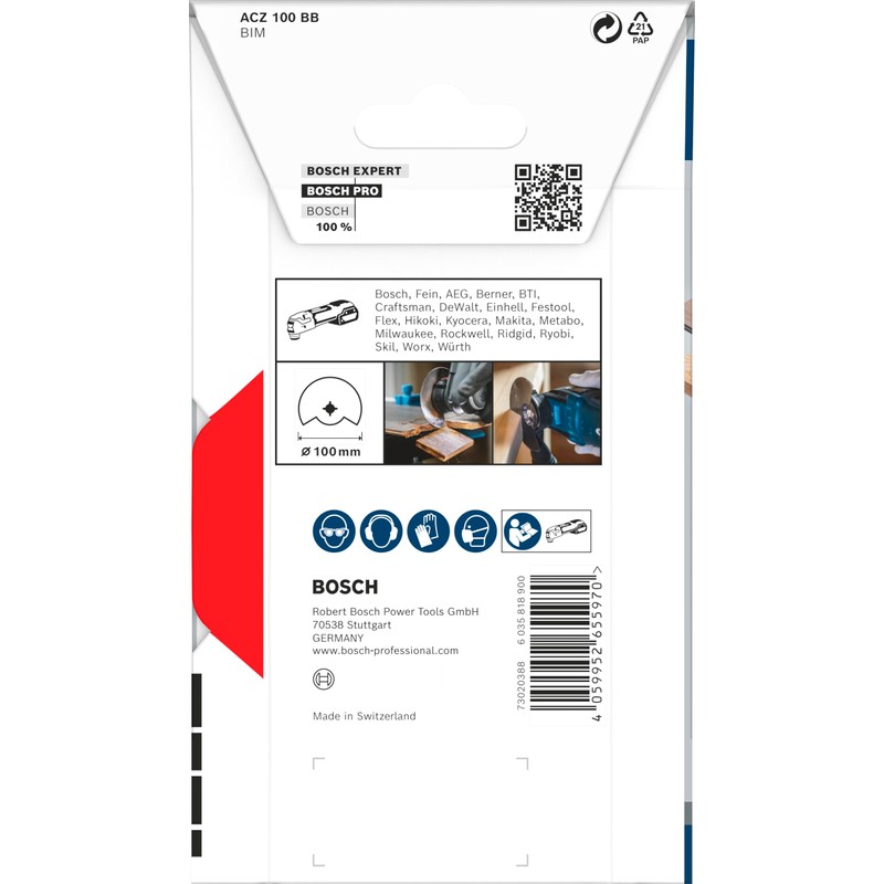 Bosch 1x PRO Multi Material ACZ 100 BB Multitool Blade