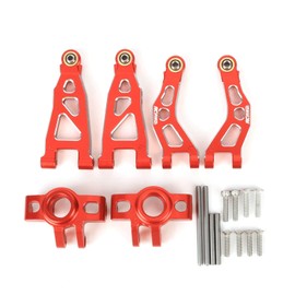 Front Suspension Arm Set Front Hubs Aluminum for Arrma Mojave Grom Mega 380 223S BLX Upgrade Parts (Red)