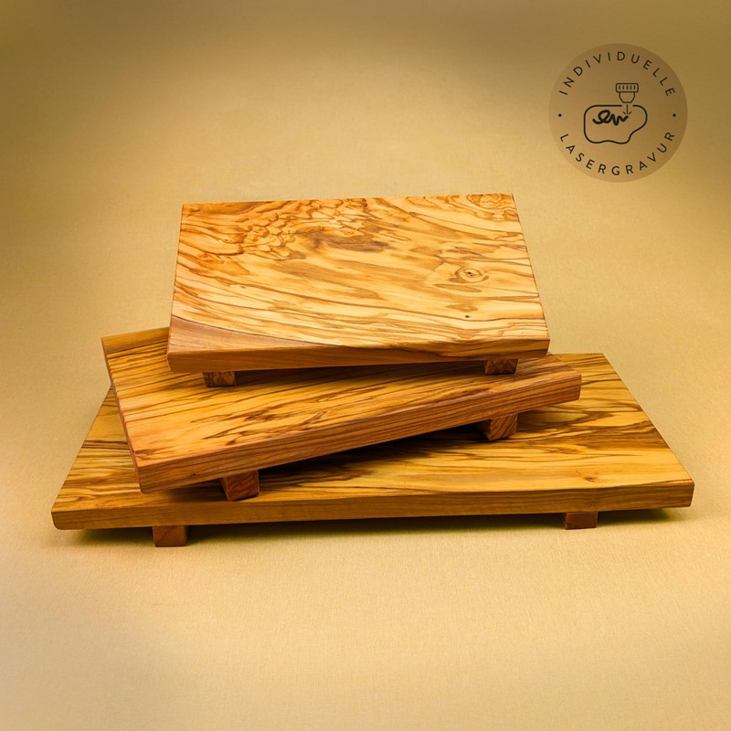 DAS OLIVENHOLZBRETT®, Olive Wood Sushi Board Dimensions 25 cm x