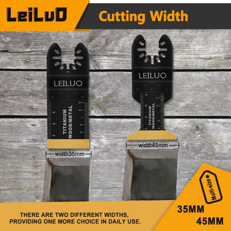 LEILUO 10 Pcs Titanium Oscillating Multitool Blades for Wood and