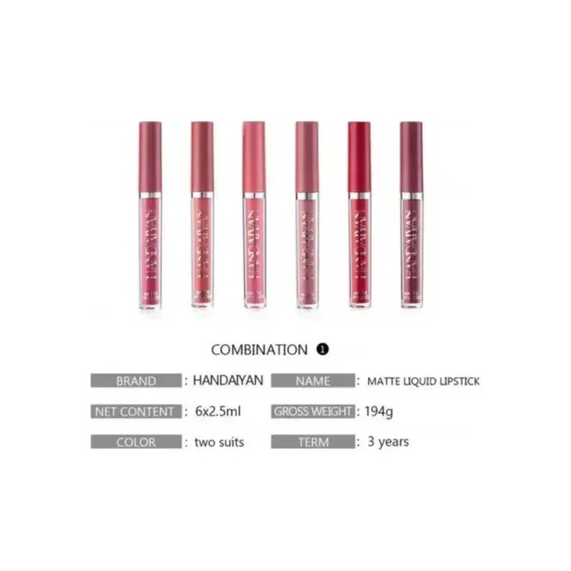 Kit De Labios Mate Hermoso, Set De Regalo De 6