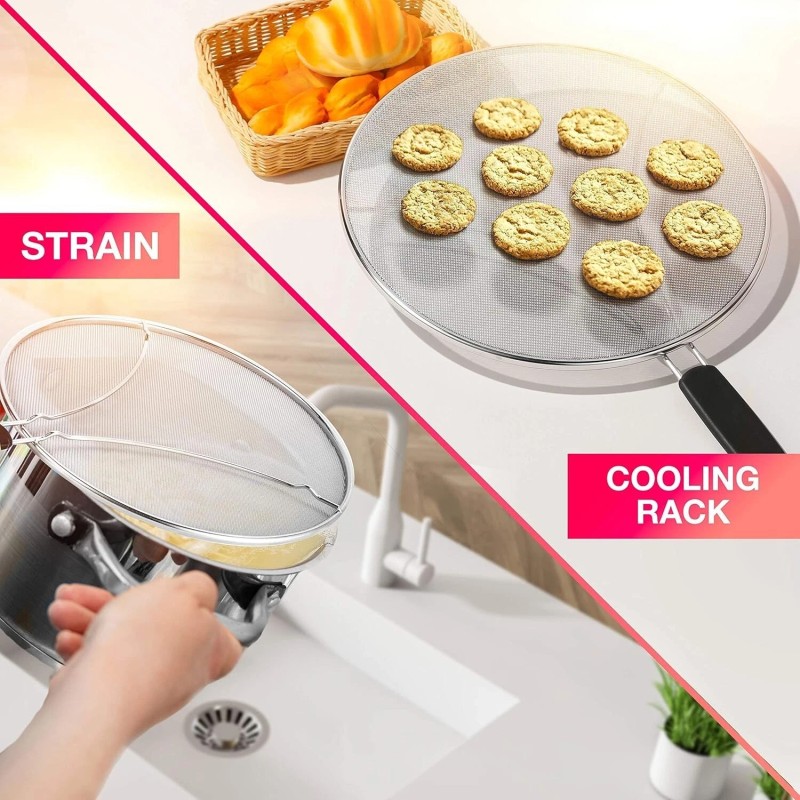 Mueller Austria 13 Inch Grip Splatter Screen For Frying Pan
