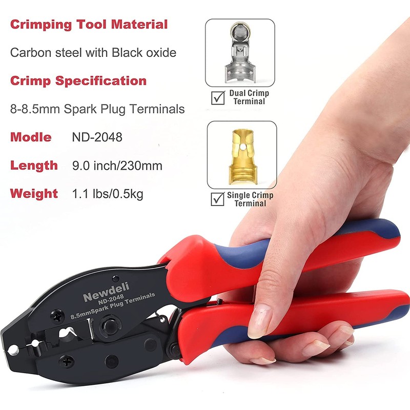 Ratchet Spark Plug Wire Crimper Set, Newdeli 25Pcs Spark Plug