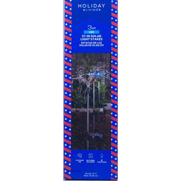 Holiday Living 3 ct 37 in Solar LED Firework Light
