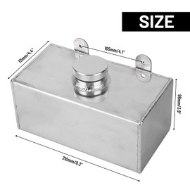 BOMLING Windscreen Washer Bottle, Universal 2L Aluminum Washer Fluid Reservoir Easy Installation Polished Intercooler Spray Tank Car Parts