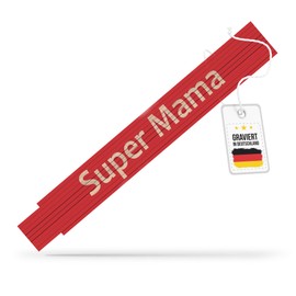 andSmile Ruler for Mum – Metre Stick Made of High-Quality Beech Wood – Ruler with Engraving Super Mama – Gift for Mums for Mother's Day, Birthday Gift, Christmas Gift