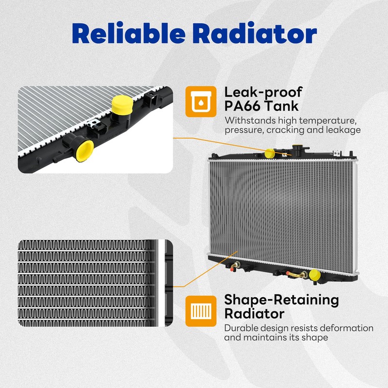 SYNTHACY Aluminum Radiator Compatible with Honda Accord 1998-2002 2.3L/3.0L