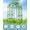FAHKNS 7FT Garden Arch Trellis for Climbing Plants Outdoor, Polyethylene-Coated