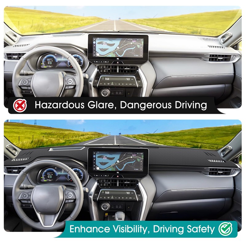 FIILINES Dash Cover Fit for 2021-2024 Toyota Venza Accessories Dashboard