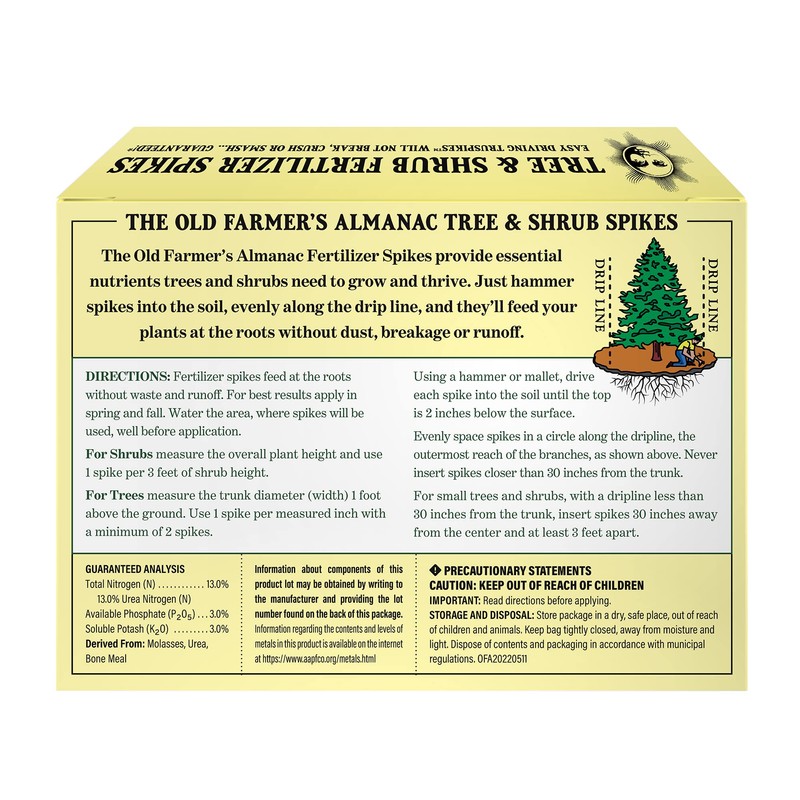 The Old Farmer's Almanac Tree & Shrub Fertilizer Spikes (Box