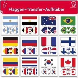 Flag Tattoo Stickers, Party Decoration, Temporary Tattoos, World Cup Tattoos, Football Fan Face Stickers, Decorative Temporary Tattoo Sets (German)