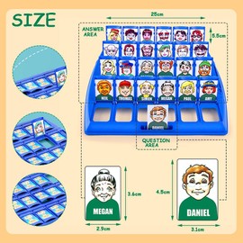 Picture Guessing Board Game-96 Characters Board Game, WFamily Figure Guess Who? Games for Family Game Night | Kids’Games | Card Games for Adults and Kids Aged 3 and up