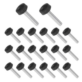 CoCud Thumbscrew New Ring Knob M5 x 30mm Female Thread Black Round Head Clamping Screw Thread Stud Hand Knob Grip (For Machine Lathe) 20pcs