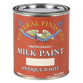 General Finishes Water Based Milk Paint, 1 Quart, Antique White