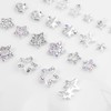 DANNEASY 24pcs Star Nail Charms 3d Silver Flat-back Nail Rhinestones