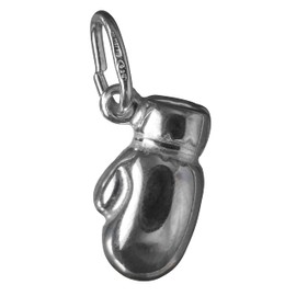 SOLID 925 STERLING SILVER SPORTS SPORTING BOXING GLOVE GLOVES JEWELLERY GIFT CRAFT NECKLACE PENDANT/CHARM - 25mm