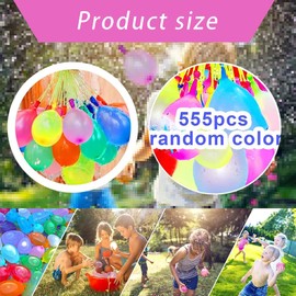 555 Pieces Water Balloons, 10 Second Quick-Fill Self-Sealing Water Balloons, Perfect for Parties and Backyard Water Fights