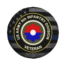 Army Veteran 9th Infantry Division Tire Cover Waterproof Wheel Cover for SUV Truck Trailer Camper Rv 16 in