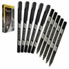 Fineliner Pens, BLACK, Pack of 10, Extra Fine Point (0.3mm),