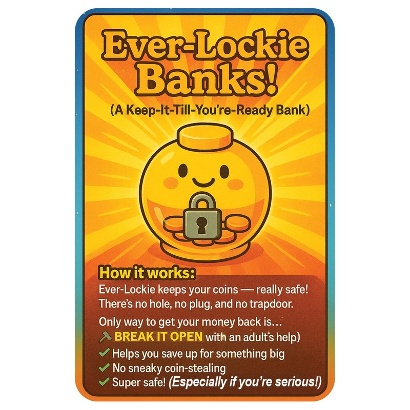 Ever-Lockie Coin Bank - Durable, Shatterproof Money-Saving Bank for Kids