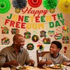 Juneteenth Decorations Set, Pre-strung Glitter Happy Juneteenth Banner Freedom Day