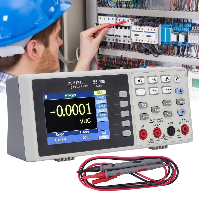 Portable Bench Multimeter Digital LCD Display Data Logging 55000 Count