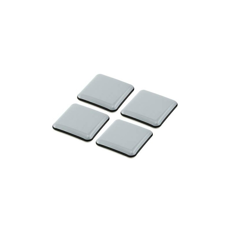 Prime-Line MP75323 1-3/4 In. Square Sliders, Black and Gray Plastic