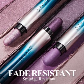 LUXAZA 24H Longwear Cream Eyeshadow Stick,3 PCS Metallic Purple Eyeshadow Pencil Crayon Eye Brightener Stick Set Purple