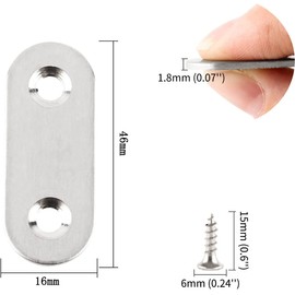 LOYELEY Joint Fittings, Flat Furniture Fixing, Shelf Bracket, I-Shaped Bracket, Stainless Steel I-Shaped Bracket, Strong Plate, Stainless Steel Connecting Hardware, Fixing Plate, DIY Bracket Hardware