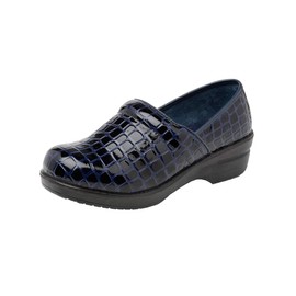 CUSHIONAIRE Claire Zueco sin cordones para mujer + espuma viscoelástica, Cocodrilo azul marino, 6 US