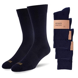 Mr. Davis Moisture Wicking Performance Everyday Socks - Comfortable and Stylish Men's Socks - Pack of Soft Sock Pairs for Casual Wear - Solid Navy One Size 3 Pack