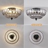 Modern Black Ceiling Light Fixture, 12" Clear Glass Flush Mount