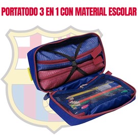 CYP BRAND FC Barcelona 3 in 1 Pencil Case with School Materials