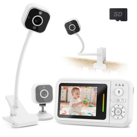 Baby Monitor with Camera and Audio & Crib Clip, No Wifi, Portable & Travel