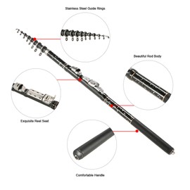 1.8m / 2.1m / 2.4m / 2.7m / 3.0m / 3.6m Portable Telescopic Fishing Rod Carbon Fiber Ultra Light  Retractable Fishing Rod Pole Carp Fishing Tackle Accessory