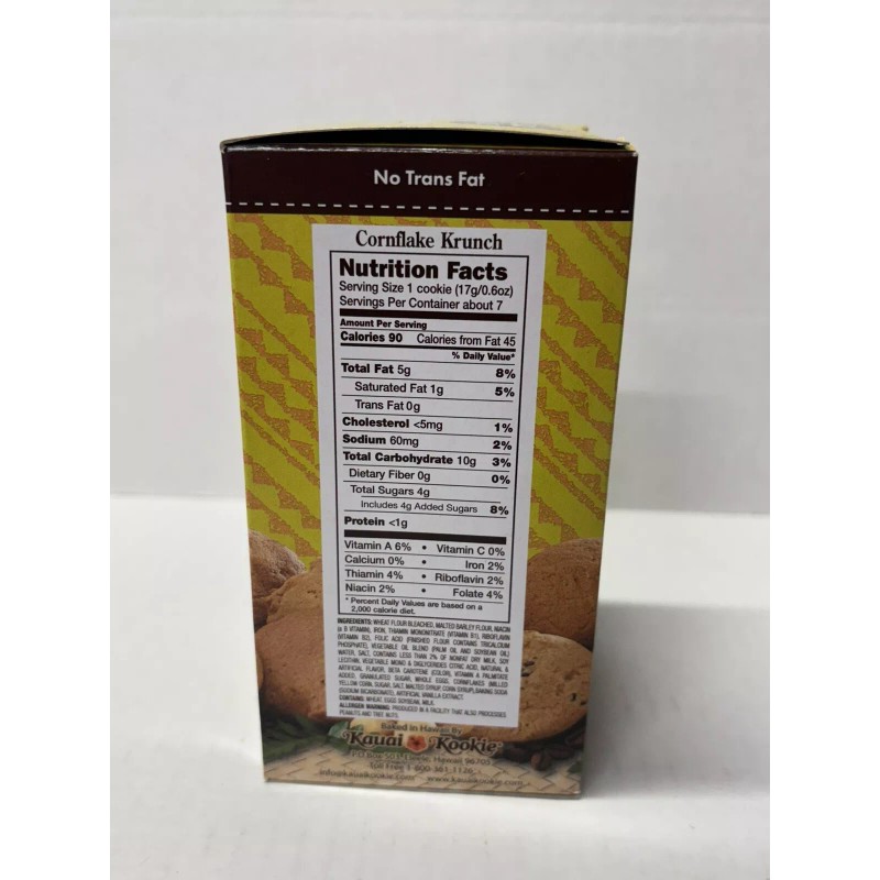 Kaui Kookie Kauai Kookie Homestyle Cornflake Krunch Shortbread 4.5oz Box