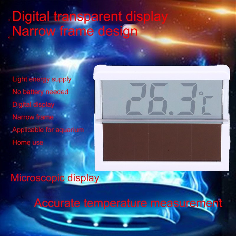 Fish Tank Solar Energy Thermometer LED Display Water Temperature Aquarium