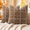 Faux Fur Plaid Throw Pillow Covers 18X18 Set of 2