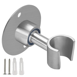 BokWin Stainless Steel Shower Head Holder, 360° Adjustable Handheld Bathroom Shower Head Bracket, Metal Shower Spray Holder Wall Mount, Brushed SUS 304 Steel Holder (Screw Installation)