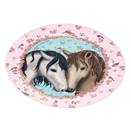 Neu 2019: 8 Party Plates * Tapirella Horses * for Children's Birthday and Themed Party | 11362 | Horse Pony Riding Children Birthday Paper Plates Theme Girls