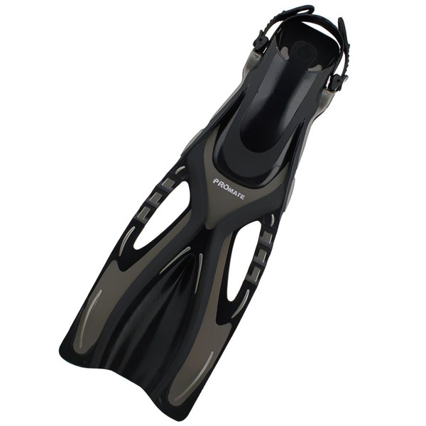 Promate Pace Snorkeling Diving Fins Flippers Adult, Titanium, ML/XL