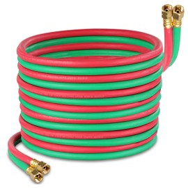 ABN Oxy Acetylene Torch Hose, 25 Foot x 1/4 Inch - B Fitting Twin Cutting Torch Hose for Welding