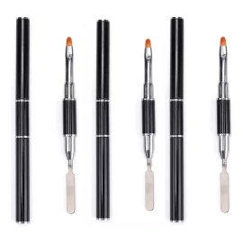 Layana Pincel Para Uñas Polygel/acrigel Doble Con Espátula 3 Pzas