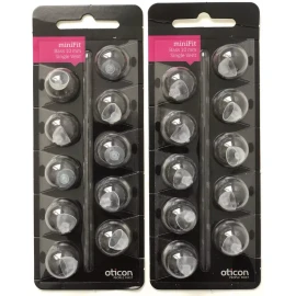 Oticon 2 Packs Oticon miniFit 10mm Bass Single Vent Domes For Hearing Aids. 20 Total.