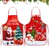 Dwafill Pack of 2 Christmas Aprons, Red Christmas Apron, Cartoon