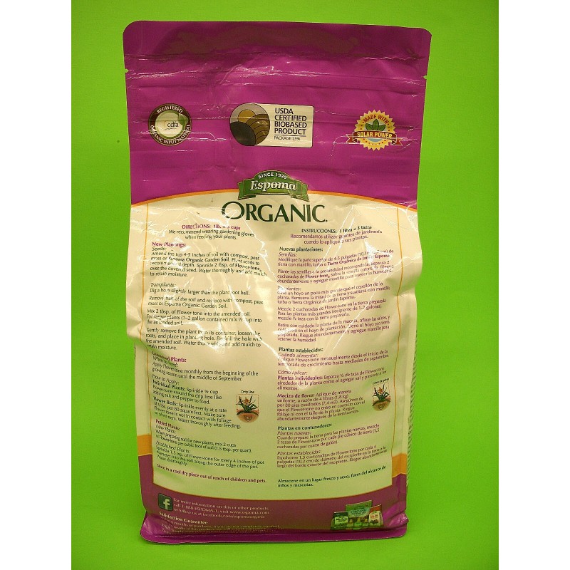 Espoma Organic FLOWER-TONE Bloom Booster PLANT Food 4 LB. Annual