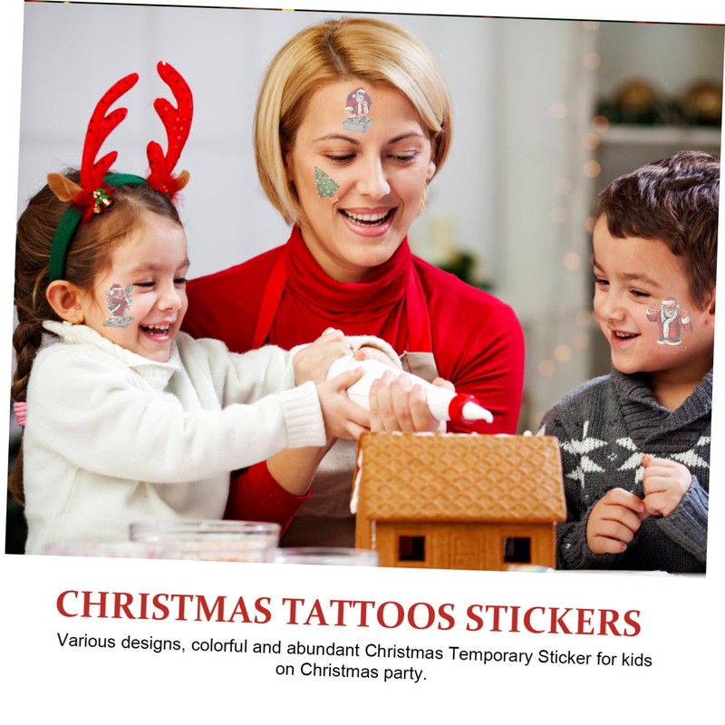 Ipetboom 6sheets Christmas Temporary Stickers for Boys and Girls Adults